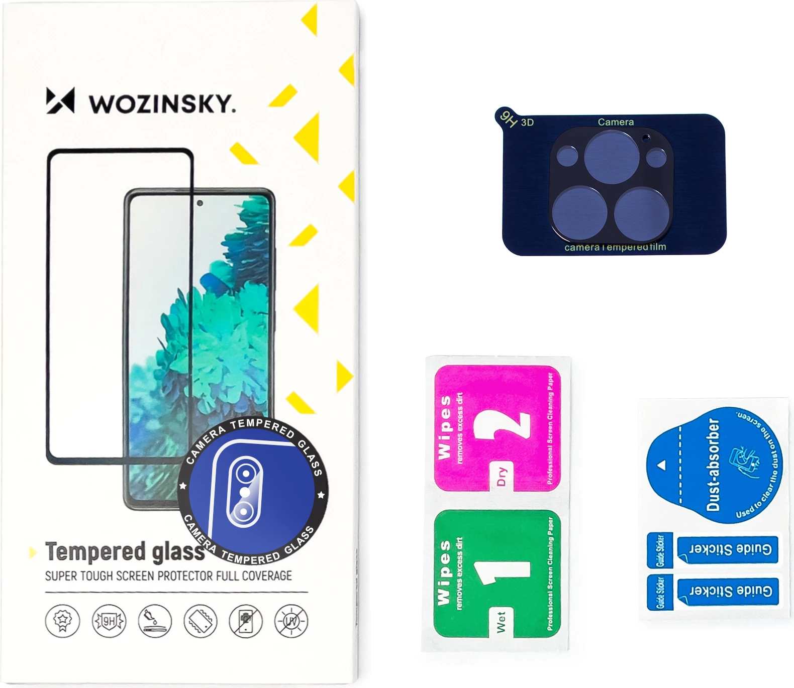 Xham i temperuar për kamerë Wozinsky për Samsung Galaxy A13 5G, Full Cover, Transparent