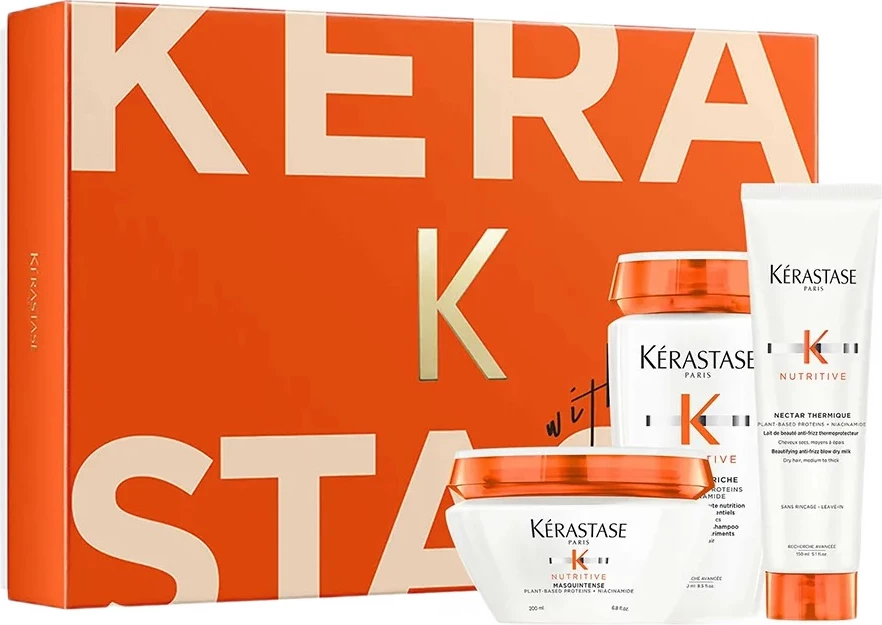 Set për flokë të thata Kerastase Nutritive për femra, 3 copë (250ml + 200ml + 150ml)