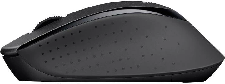 Maus Logitech M330 Silent Plus (910-004909) pa kabëll 2.4 GHz me nano USB, klikime të heshtura, butona anësorë, e zezë
