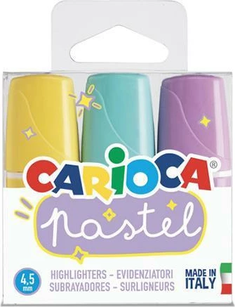Markerë Carioca mini highlighters 3 copë, pastel