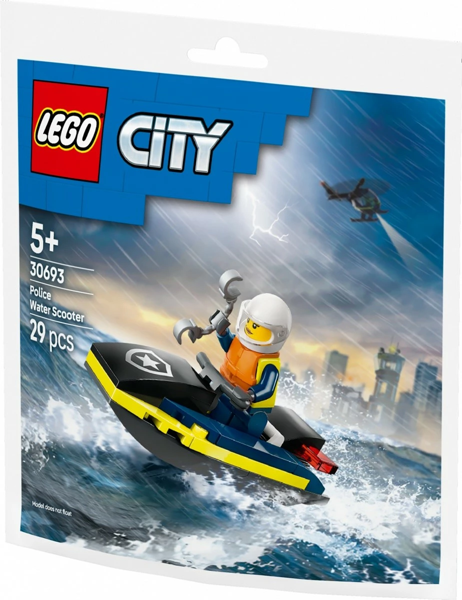 Set LEGO City 30693 Police Jet Ski, 29 pjesë, plastikë