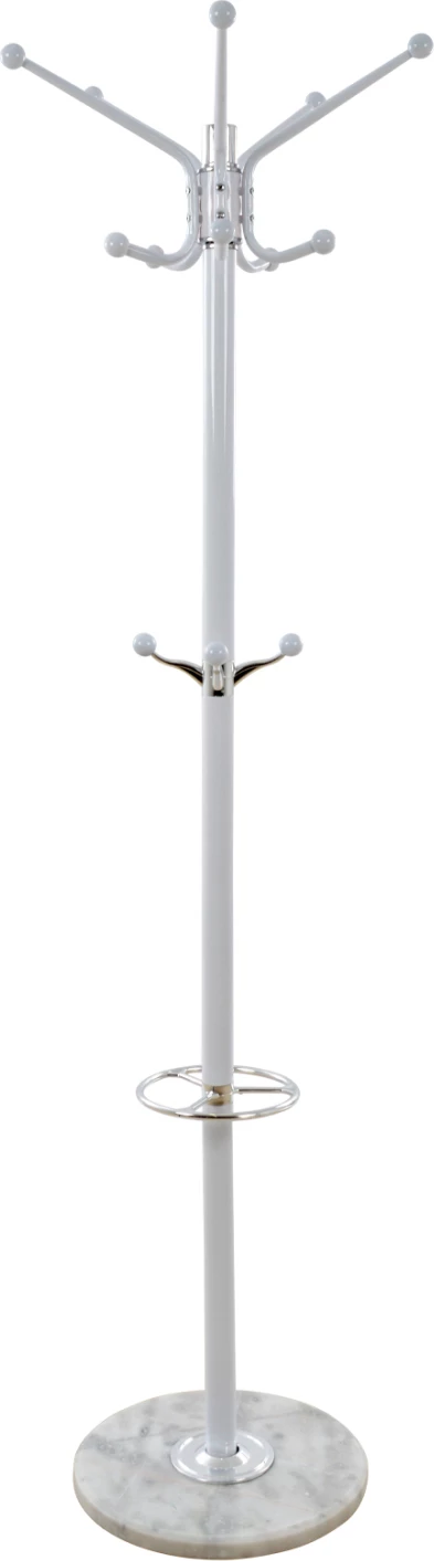 Stendë për kapela/pallto metalike FH0039.02 rrotulluese e bardhë me mermer 37x170 cm