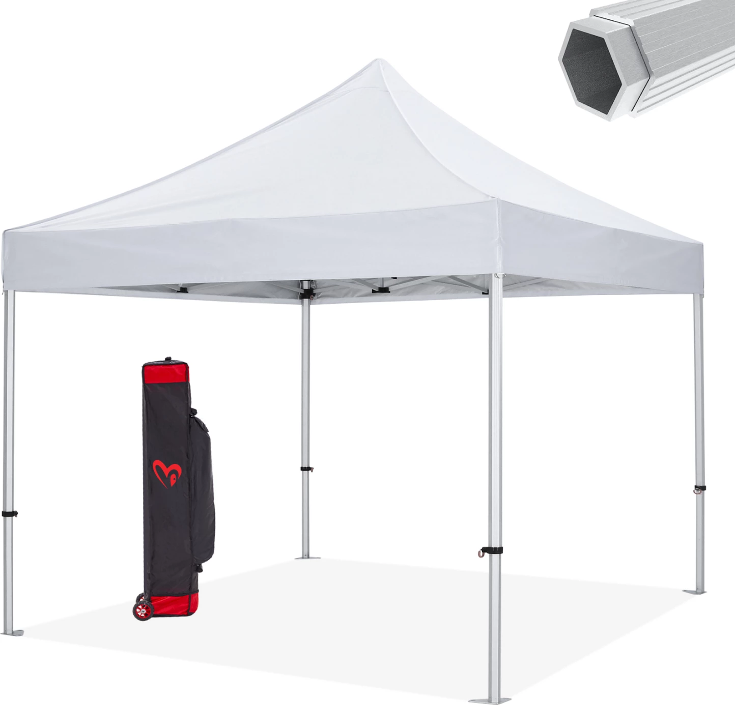 Gazebo profesional i palosshëm, kornizë alumini, ngjyrë argjendi, hije e bardhë, 3x3x3.43m