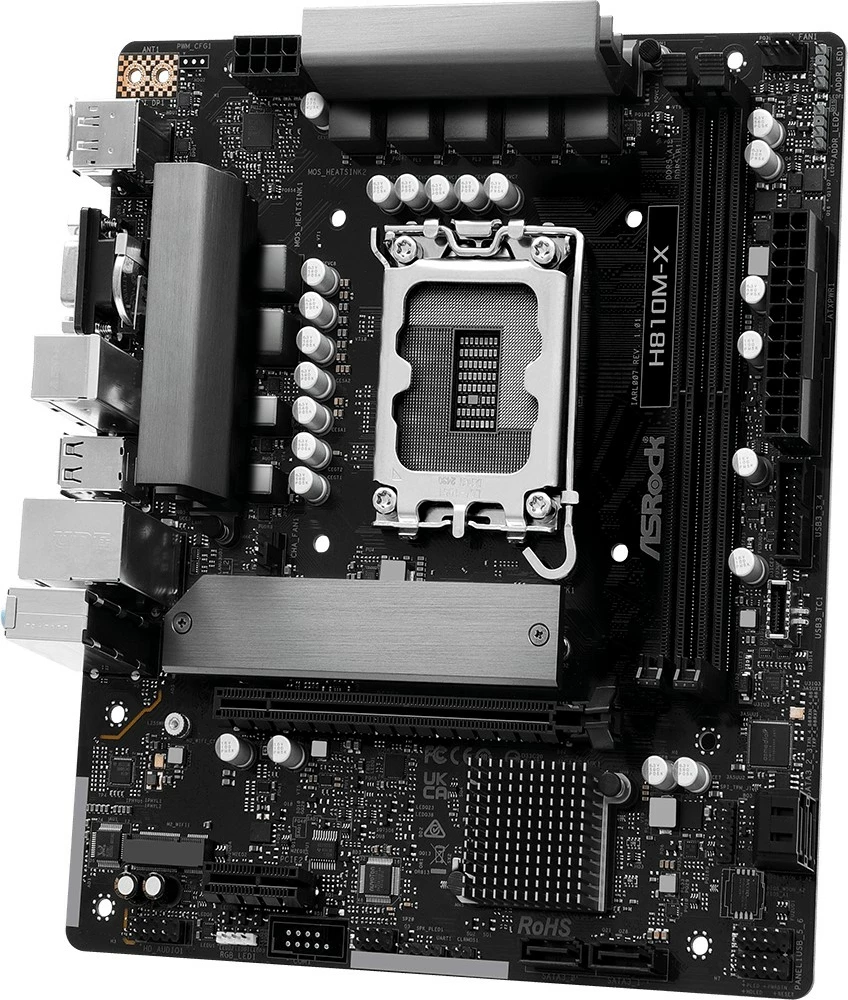 Pllakë amë ASRock H810M-X micro ATX, Intel H810, 128GB DDR4, 2.5G LAN, e zezë