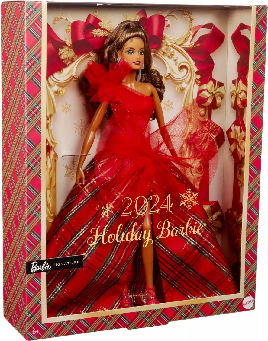 Kukull Barbie Mattel Holiday Brunette Doll, Barbie Signature, HRM67, e kuqe, koleksion