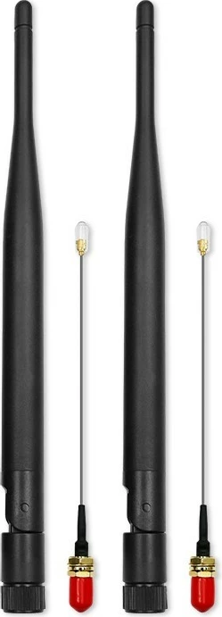 Antenë Wi-Fi Qoltec 57046, omnidireksionale, 5dBi, 2.4/5GHz, e zezë, set 2 copë