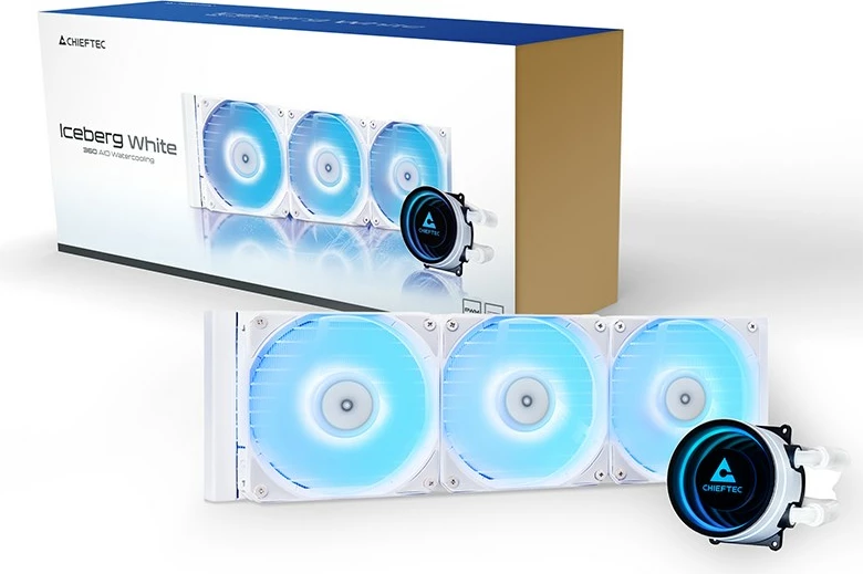 Sistem ftohje me ujë Chieftec CLC-360-RGB-W, 3 ventilatorë 12 cm, i bardhë