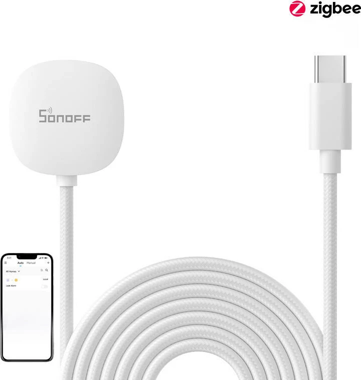 Kabllo zgjatuese për sensor uji Sonoff WLDC200, për SNZB-05P, 2m, e bardhë