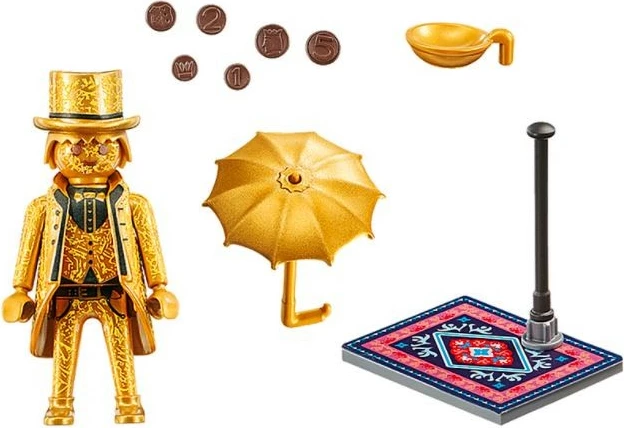 Figurë lodër Playmobil Special Plus 70377 artist rruge, e artë