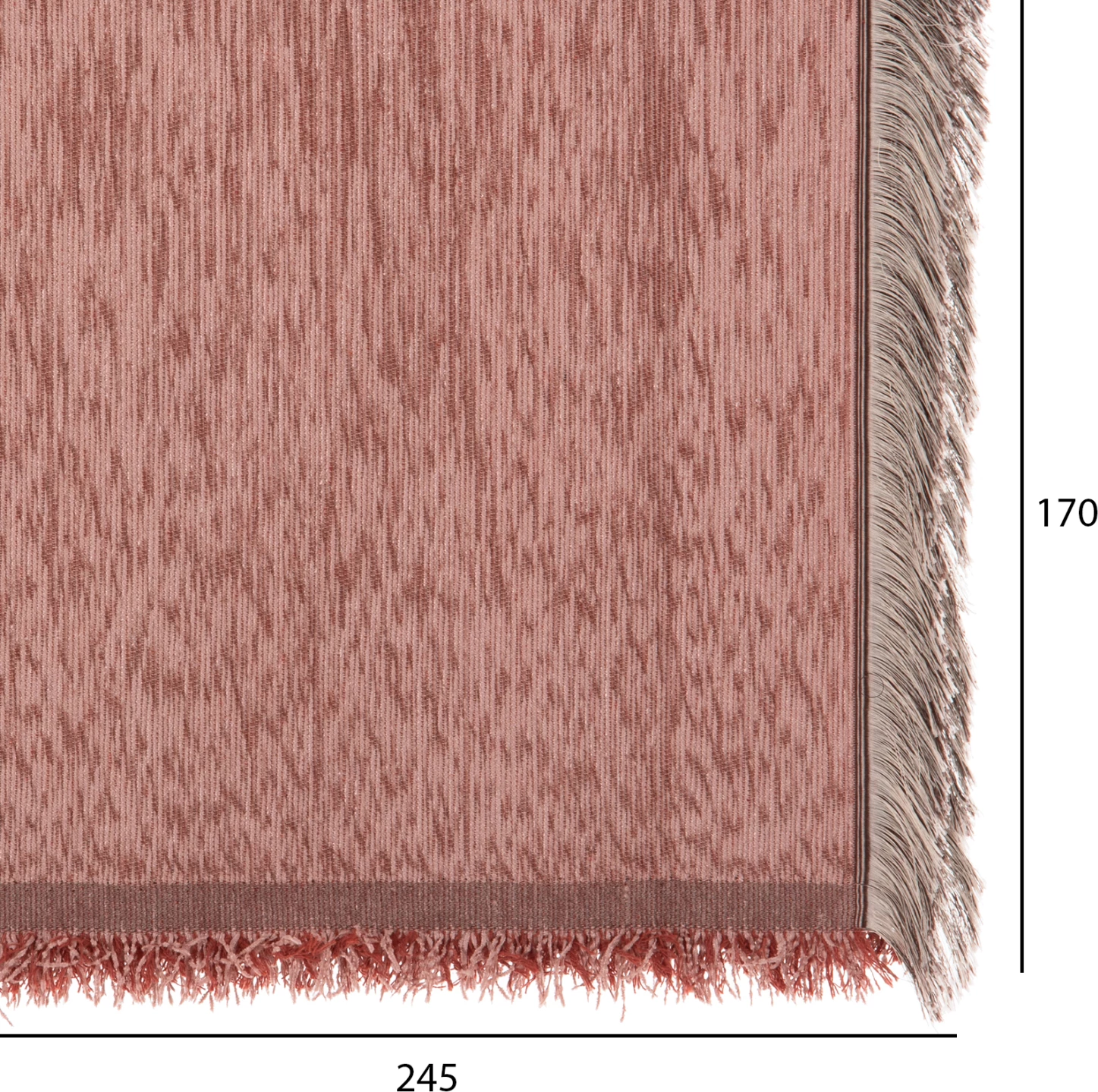 Mbulesë divani me franja DREAMTOPIA FH12161.03 ngjyrë rozë e pluhurosur 245x170 cm