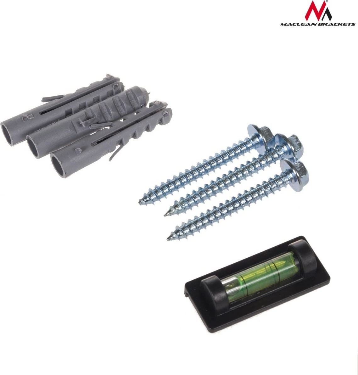 Raf muri për DVD Maclean MC-738, xham, 10kg, i zi