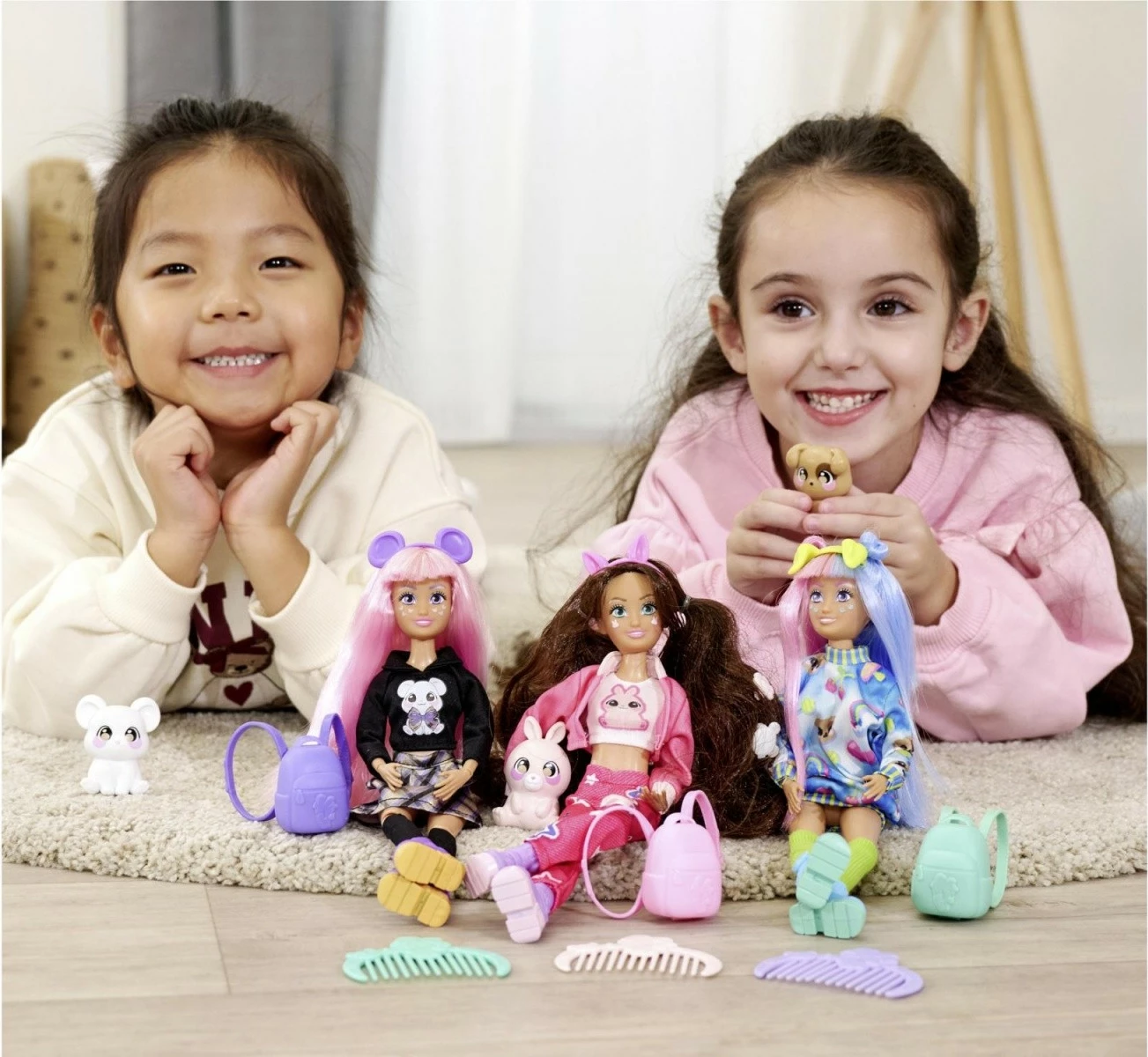 Kukull Kawaii Hi Cora me kafshë Kurumi dhe 10+ aksesorë, 26 cm