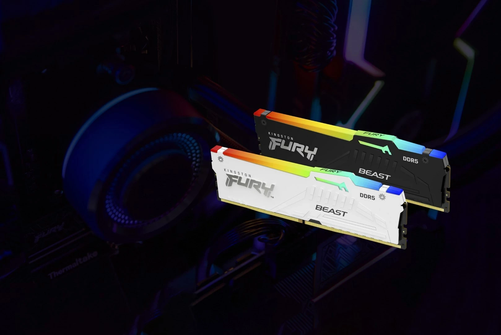 RAM Memorje Kingston FURY Beast 32GB 6000MT/s DDR5 CL36 DIMM (Kit of 2) Bardhë RGB