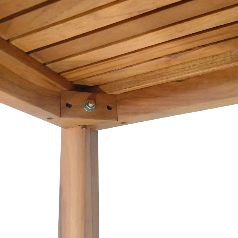 Tavolinë plazhi prej druri teak, ngjyrë natyrale, 35x35x30 cm