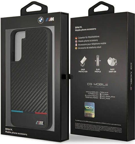 Mbështjellës BMW M Collection Triangles për Samsung Galaxy S22+, Hardcase, i zi