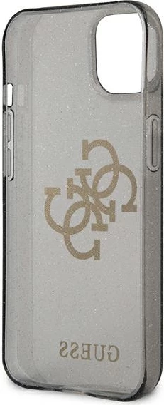 Mbështjellës Guess GUHCP13SPCUGL4GBK për iPhone 13 mini 5.4", Glitter 4G Big Logo, i zi
