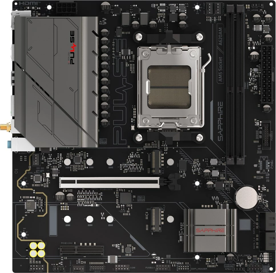 Pllakë amë Sapphire PULSE A620AM, Socket AM5, micro ATX, E zezë