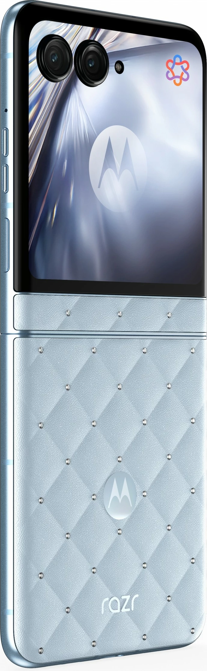 Celular Motorola razr60 + kufje Buds Loop, Swarovski Edition, blu