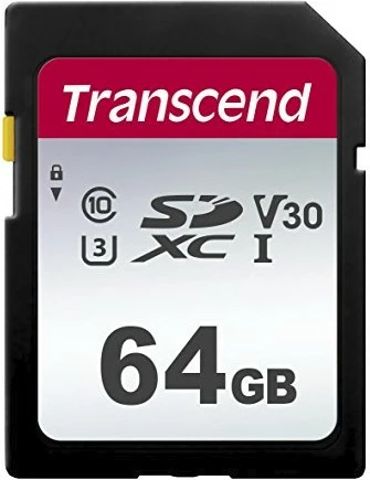 Kartelë SDXC Transcend 300S 64GB, Class 10, UHS-I U3, V30, e zezë