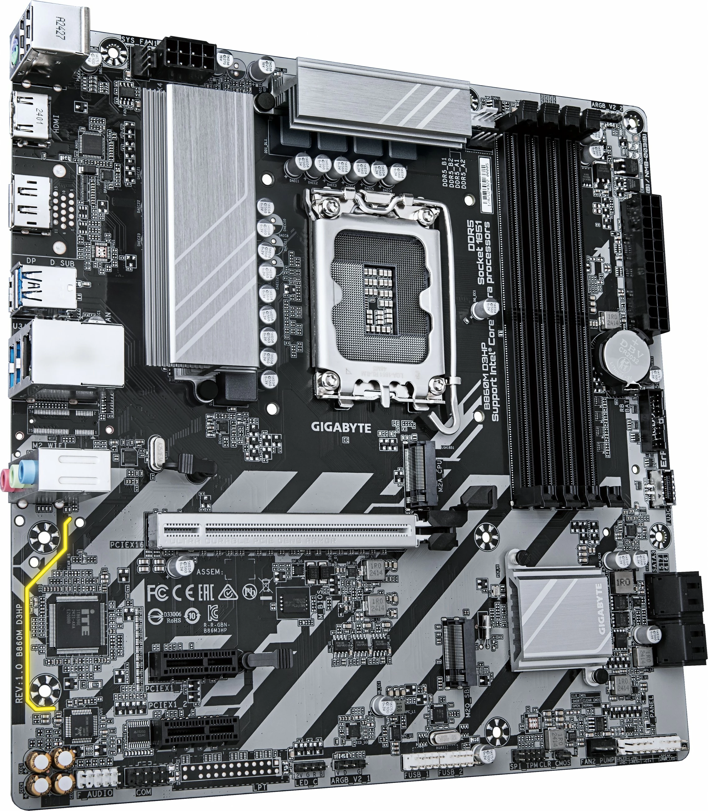 Pllakë amë Gigabyte B860M D3HP, LGA 1851, DDR5, 2x M.2, PCIe 4.0, micro ATX