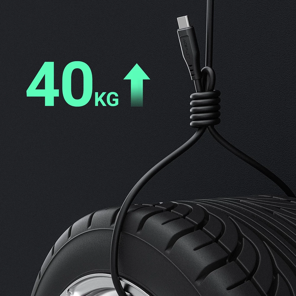 Kabllo USB Acefast C3-04, 1.2m, 3A, e zezë