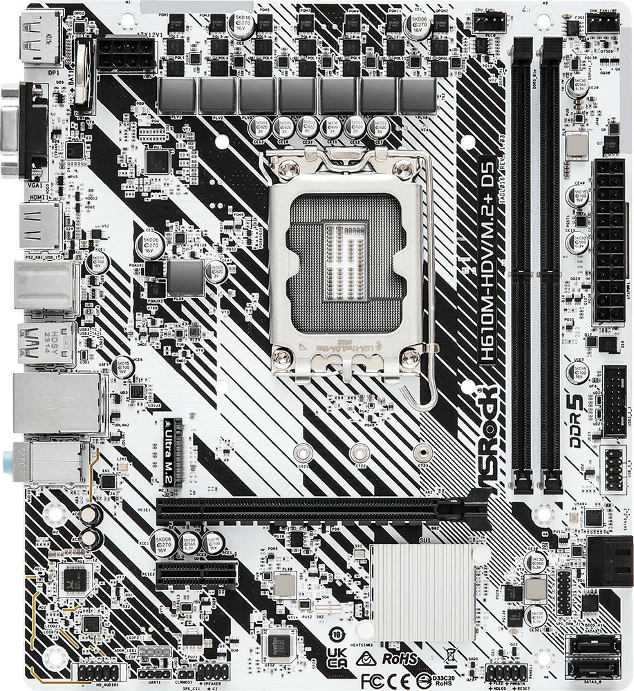 Pllakë amë ASRock H610M-HDV/M.2+ D5, Intel, LGA 1700, DDR5, micro ATX