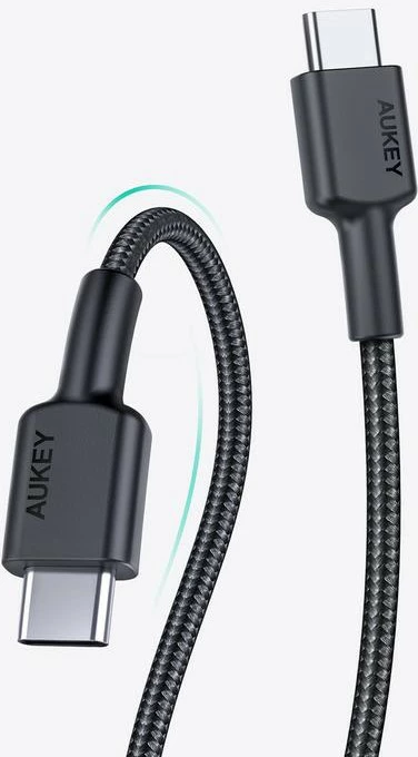 Kabllo USB-C në USB-C AUKEY CB-CD45, 0.9m, 60W, E zezë