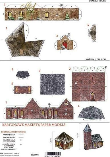 Modele kartoni NEXT PM-0004, Ndërtesa Krishtlindjesh, 21x29.7cm