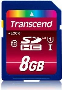 Kartelë memorie Transcend SDHC 8GB, Class 10, UHS-I, e zezë
