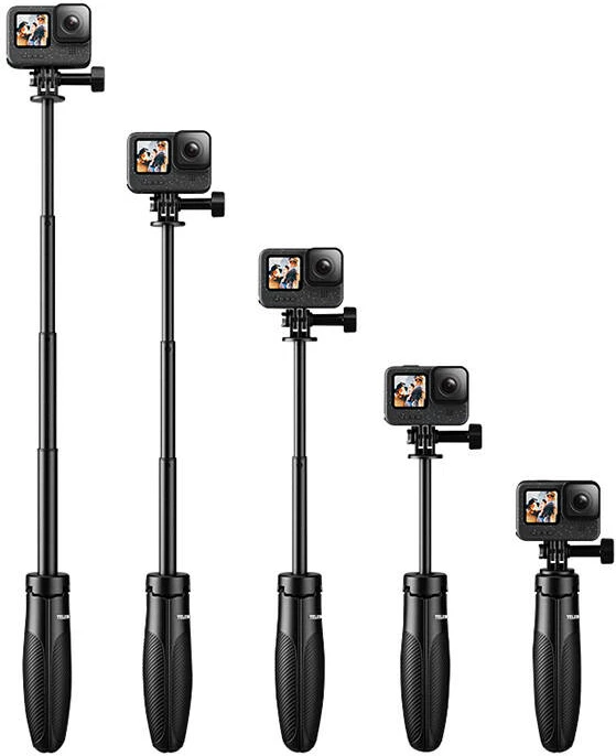 Mini tripod/selfie stick Telesin S1-MNP-01 për kamera sportive, i zi