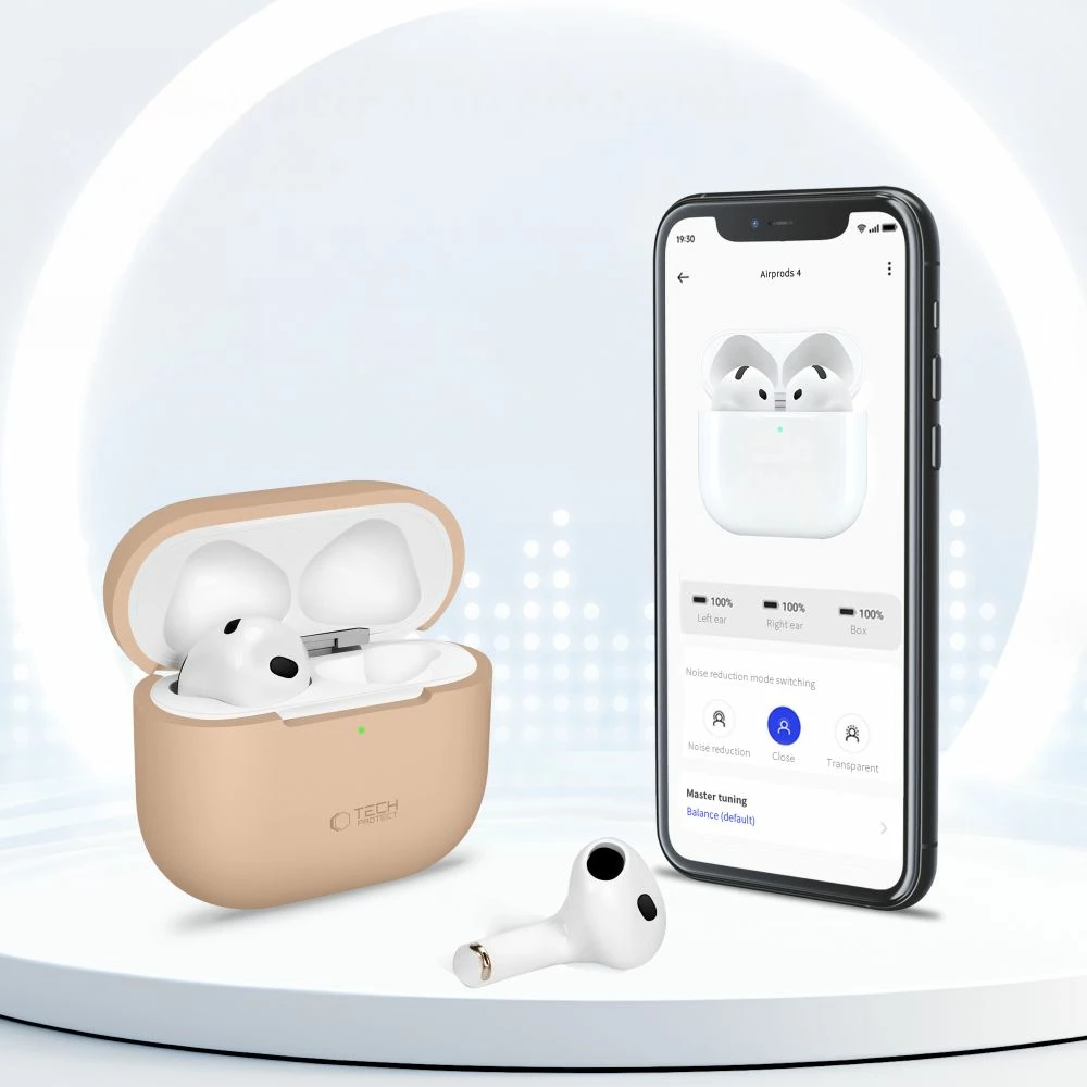 Mbështjellës silikoni Tech-Protect për Apple AirPods 4, Gri