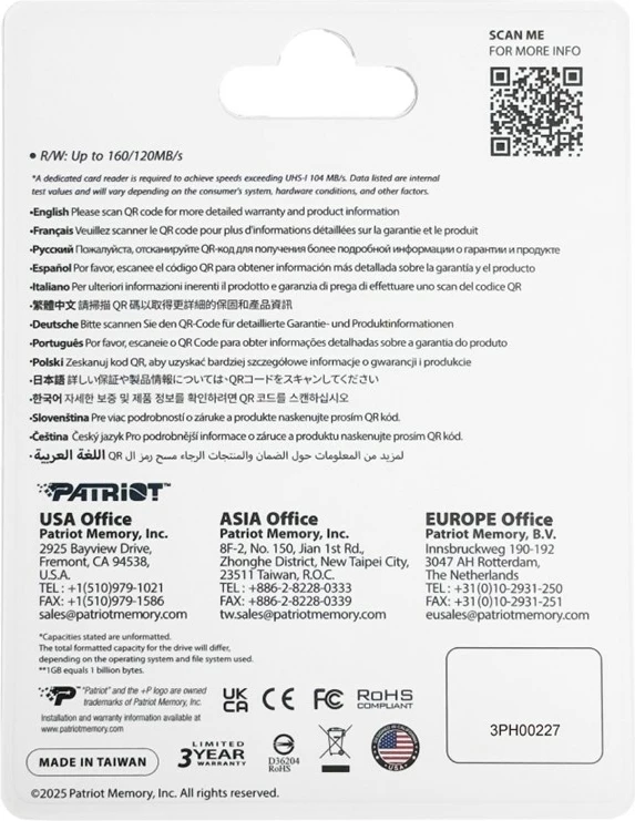 Kartelë memorie Patriot Memory EP DDR200, 512GB, MicroSDXC, Kuqe