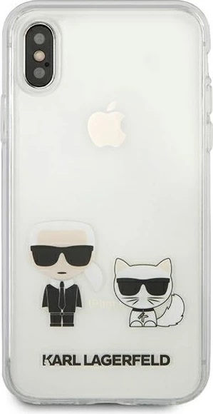 Mbështjellës Karl Lagerfeld Karl & Choupette për iPhone XS Max, Transparent