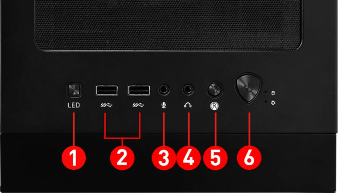 Kasë MSI MAG FORGE 120A AIRFLOW, Midi Tower, xham i temperuar, e zezë