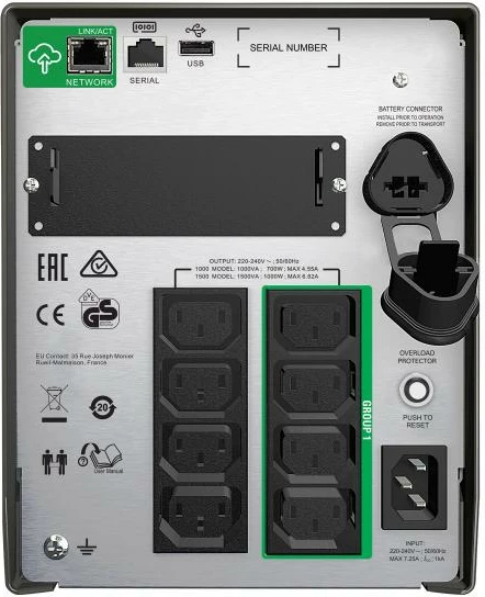 UPS, APC, Smart-UPS SMT1000IC, kohë rezervë 4–9 min, e zezë