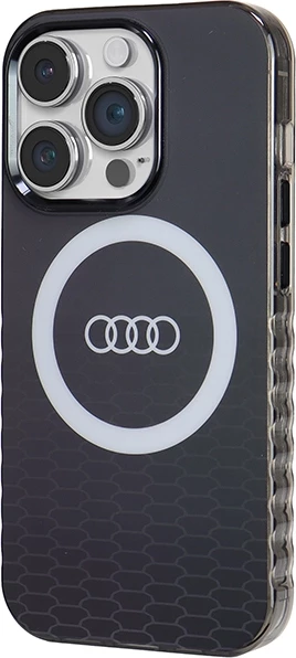 Mbështjellës Audi IML Big Logo MagSafe për iPhone 14 Pro, i zi