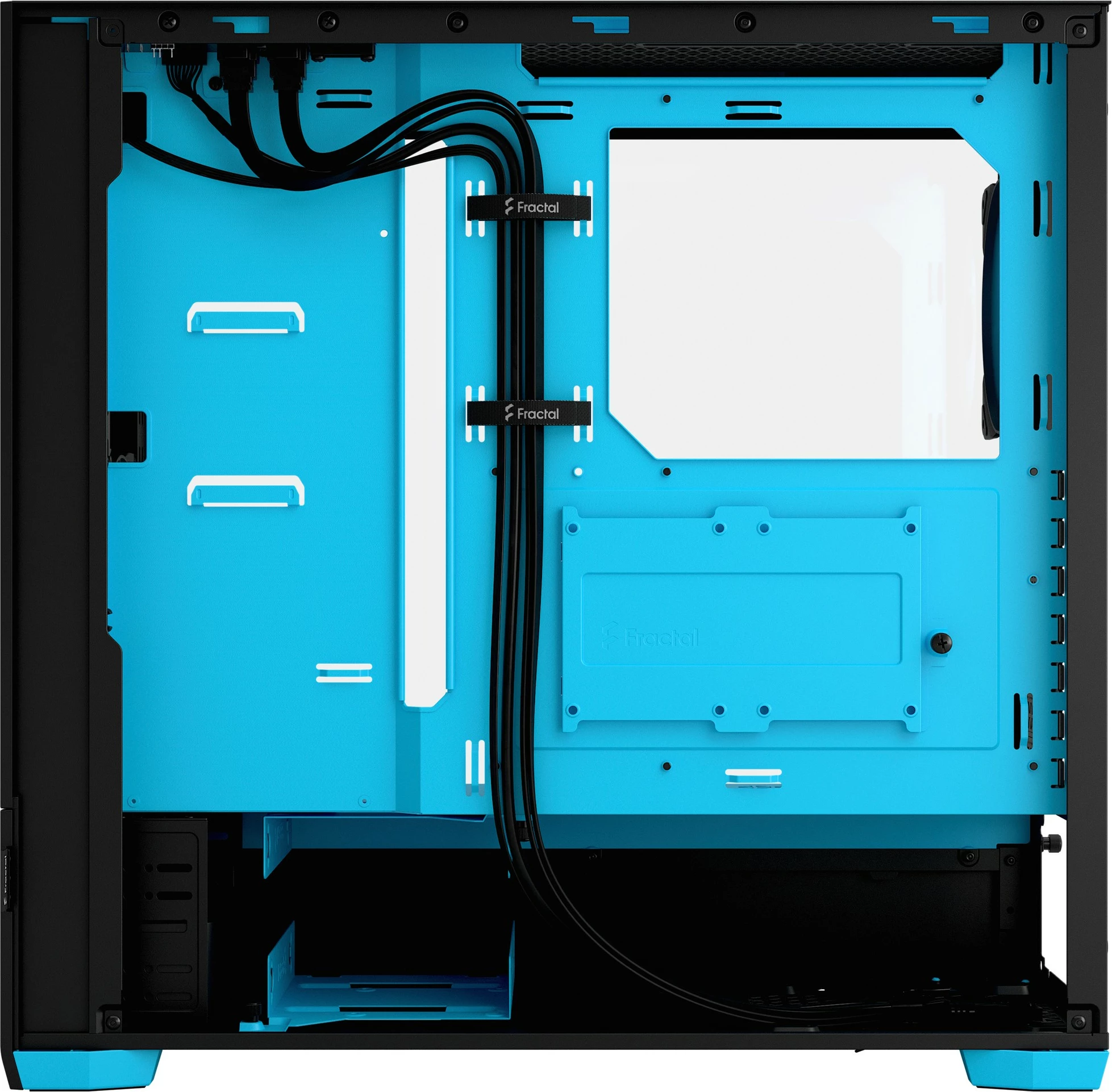 Kasë Fractal Design Pop Air RGB Cyan Core TG Clear Tint, Tower, RGB, xham i temperuar, e zezë/cyan
