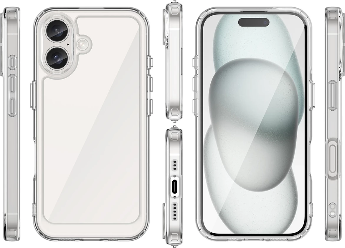 Mbështjellës Hurtel Outer Space Case për iPhone 16 Plus, transparent