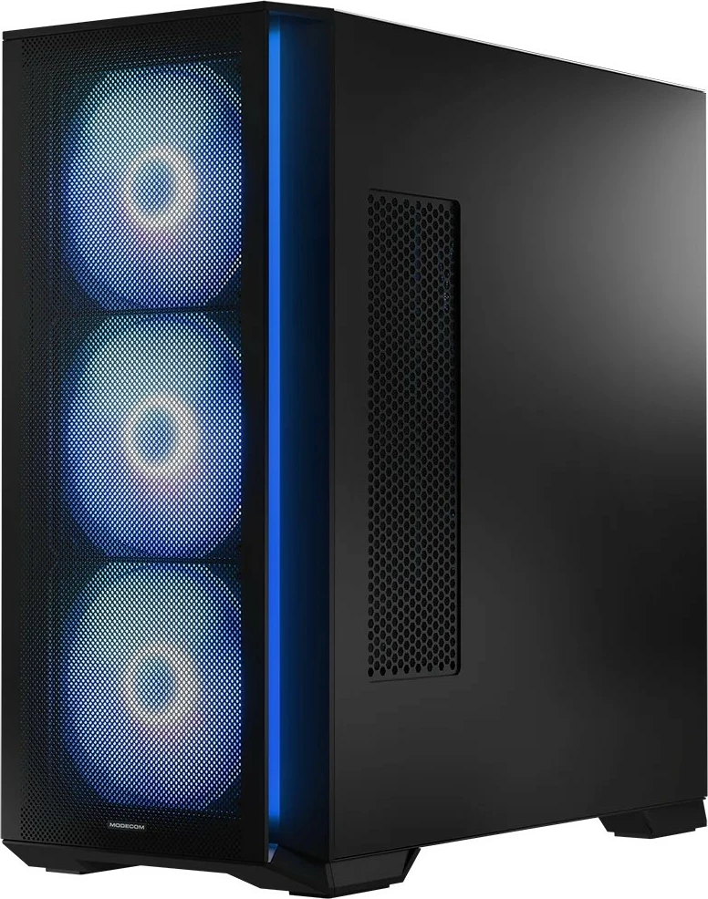 Kasë MODECOM Horizon ARGB Flow Midi, E-ATX, 4 ventilatorë ARGB, Xham i temperuar, e zezë