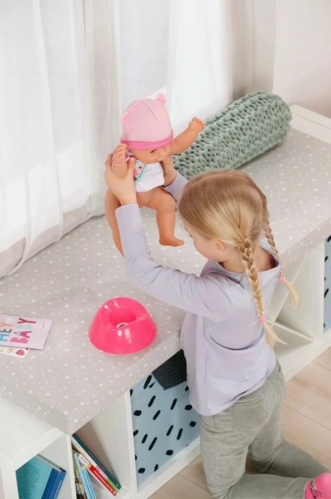 Kukull BABY born Emma, Zapf, 43 cm, me 10 aksesorë, rozë