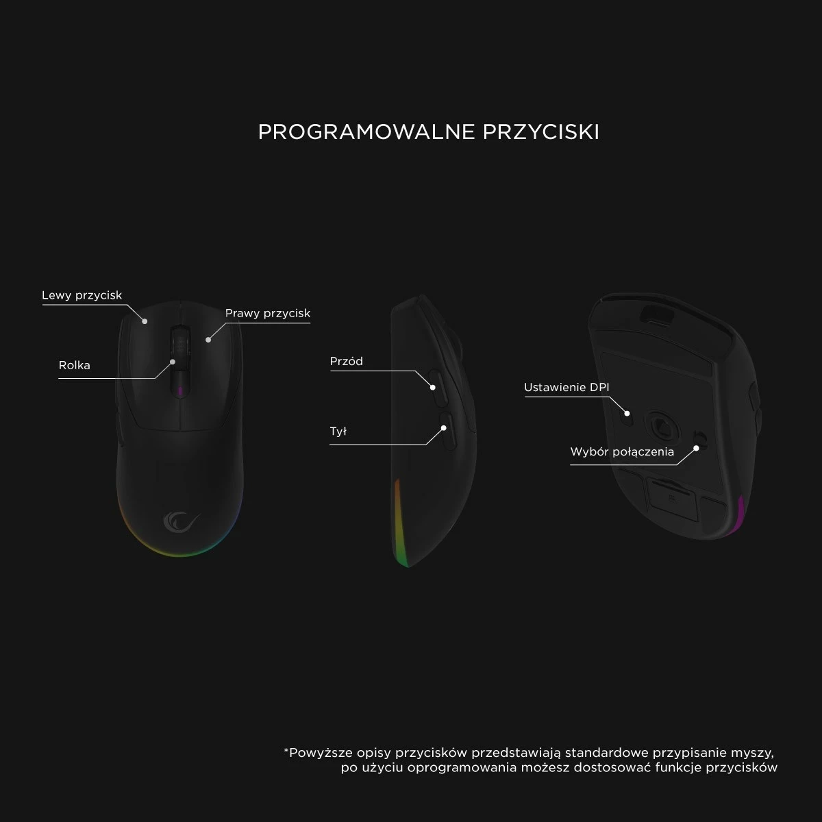 Maus Rampage Prote M5, 24000 DPI, RGB LED, 1kHz, i zi