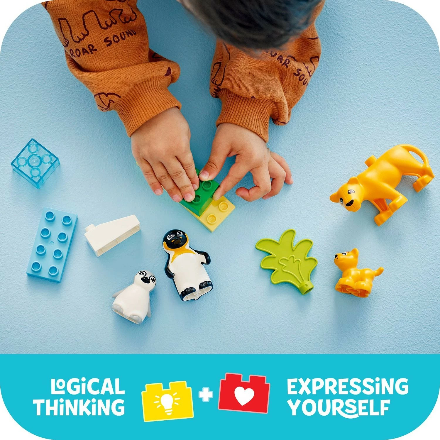 Set ndërtimi LEGO DUPLO 10442, familje kafshësh të egra, 10 pjesë, shumëngjyrëshe