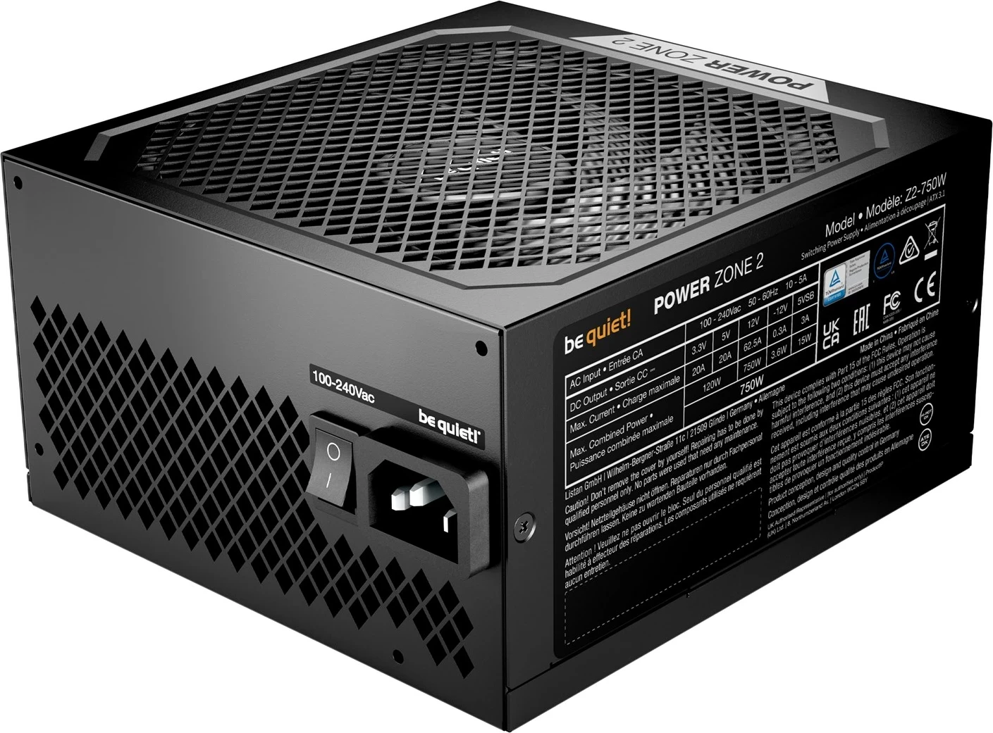 Furnizues energjie be quiet! POWER ZONE 2, 750W, 20+4 pin ATX, i zi