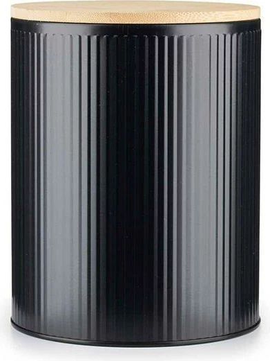 Kuti metalike KOOPMAN me kapak bambuje, 1700ml, e zezë