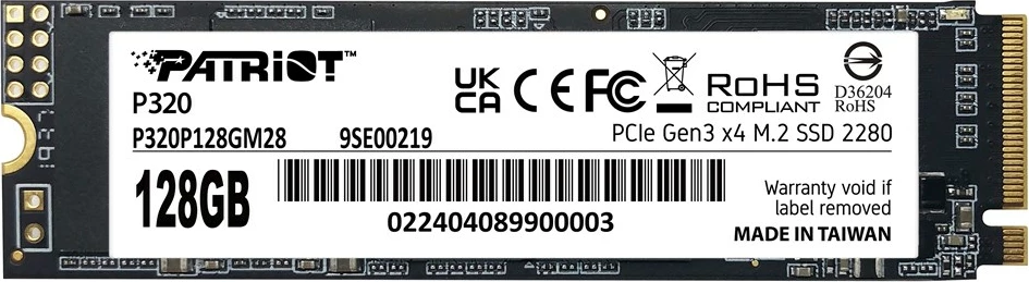 SSD Patriot Memory P320, 128 GB, M.2, PCI Express 3.0, NVMe, i zi