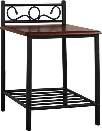 Komodinë anësore Suzie FH388 prej metali dhe druri 45x35x48-61 cm