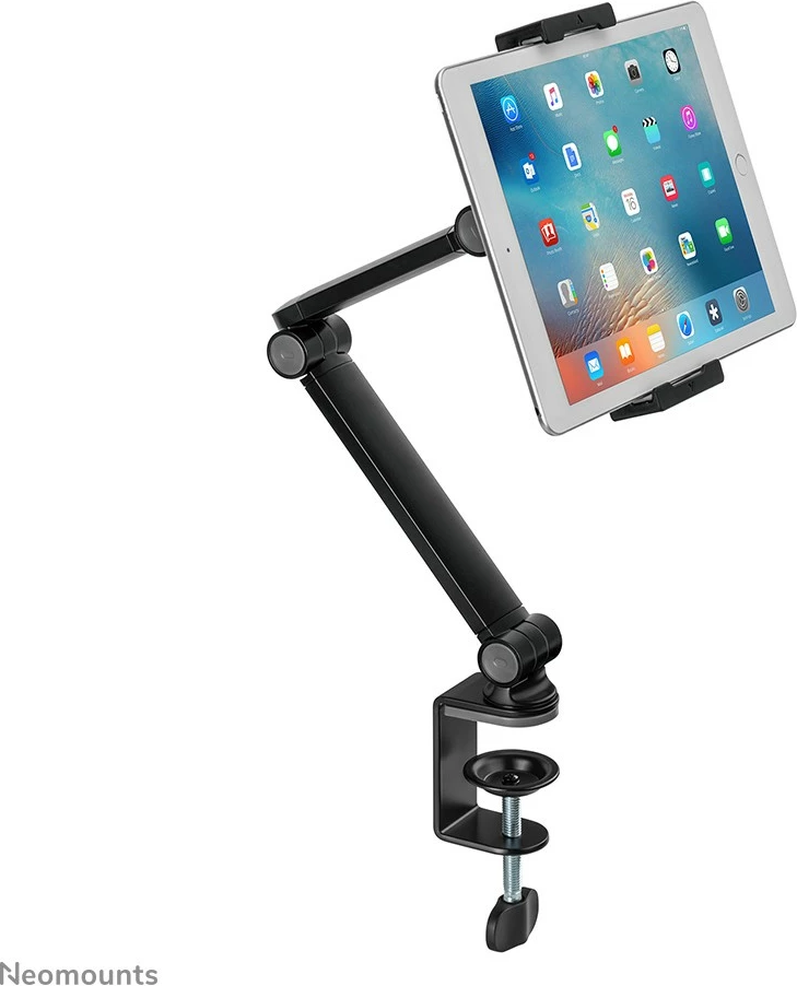 Mbajtës tavoline tabletë Newstar Neomounts, 3 pika rrotullimi, 4.7-12.9 inç, kapëse, e zezë