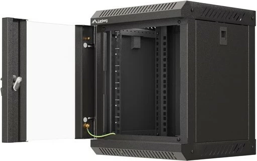 Kasë RACK Lanberg 10" 6U 300x300, e zezë, dyer xhami