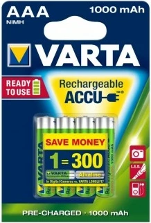 Akumulatorë Varta BAVA 5703 AAA, 1000 mAh, Ni-MH, 4 copë