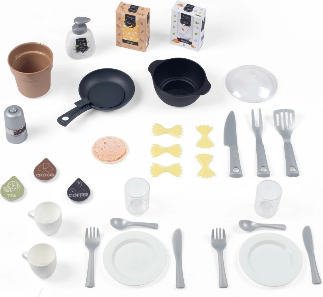 Kuzhinë lodër Smoby Loft Kitchen, plastikë, shumëngjyrëshe, set me 32 aksesorë
